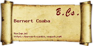 Bernert Csaba névjegykártya